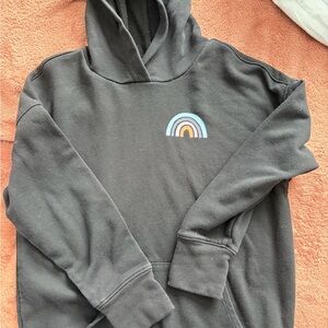 Black Hoodie with Rainbow Design